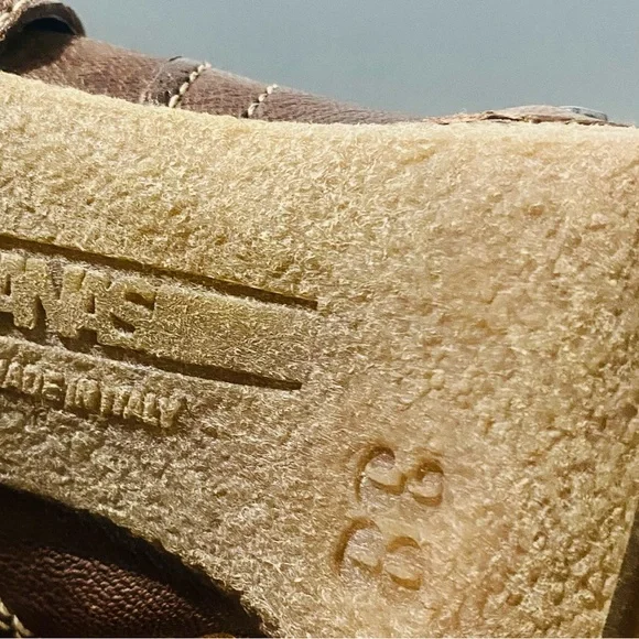 Women’s Manas Brown Leather Fleece Lined Fur Cuff Ankle Boots Studs Block Heel - Picture 11 of 11